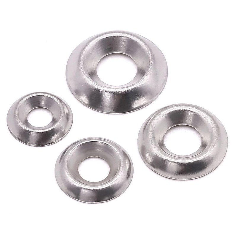 RoyceMart #10 (100 Pack) Stainless Countersunk Washers, No.10 Cup Washers 304 Stainless Steel 18-8, Bright Finish - Image 4